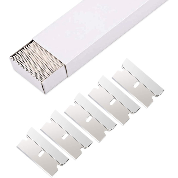 100 stk. Razor Blades Enkeltkant Rustfrit Stål Razor Blades Til Standard Skrabere, Sikkerhed Straight Edge Razor Blades, Maling