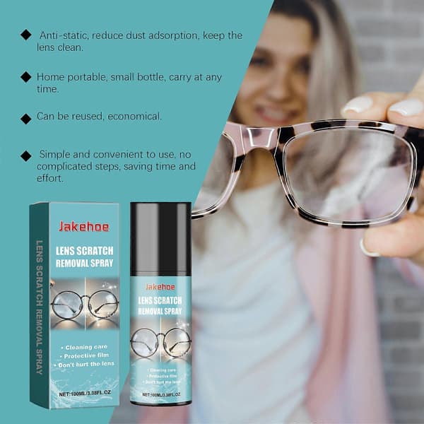 Linse ridsefjernelsesspray Multifunktionel brilleplejevæske Brillelinserensningsopløsning 3pcs