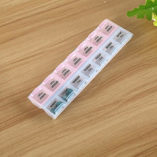 7 Dages Medicinboks Tablet Dispenser Organizer Ugentlig Opbevaringskasse Til AM PM