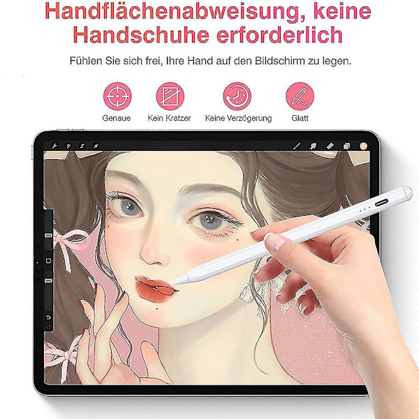 Kingone Stylus Pen til iPad, Magnetisk Holder iPad Pen Tilt Funktion Palm