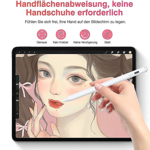 Kingone Styluspen för iPad, Magnetisk Hållare iPad Pen Tiltfunktion Palm