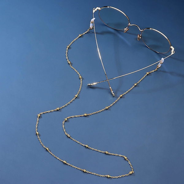Perle Solbriller Kæde Simple Briller Kæde Tilbehør Dekorative Briller Kæde Kvinder Og Piger (guld), One Size