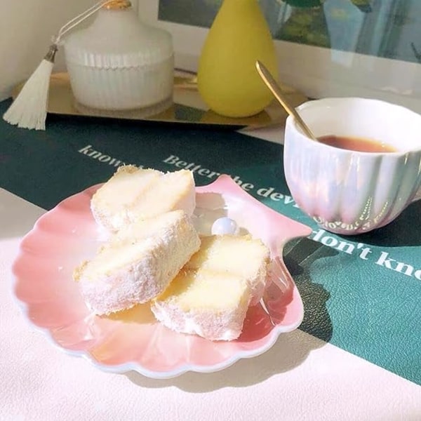 Keramiske Tekopper og Underkopper Kaffe Kande Porcelæn Britisk Kaffe Latte Kopper Perlemors Skaller Pink