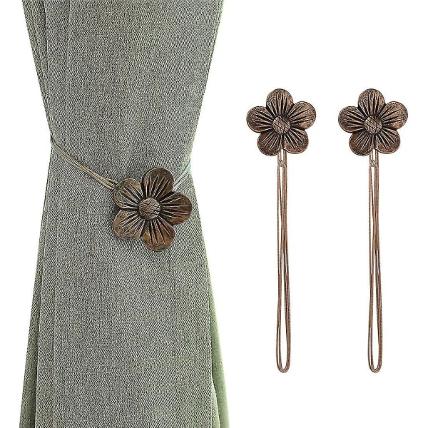Vintage magnetisk gardinbinding, 1 par harpiks blomstergardin draperi Holdback Vindugardin Dekorativ -kaffe