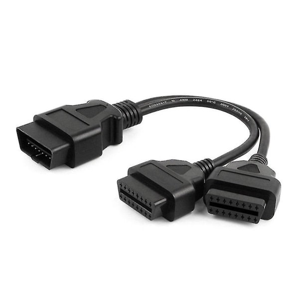 30cm Obd2 16-nastainen kaapeli jatkopaloitin uros - kaksinkertainen naaras Y Obd 16-nastainen kaapeli 1-2 Obd liitinsovitin