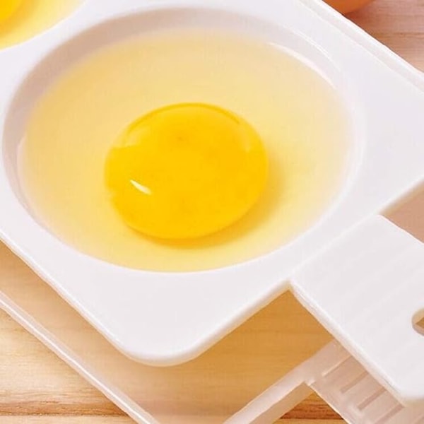 Mikrobølgedampet eggform Dampet eggboks Doble huler Posjert eggkoker Dampet ovn Mikrobølgeovn kjøkkenform
