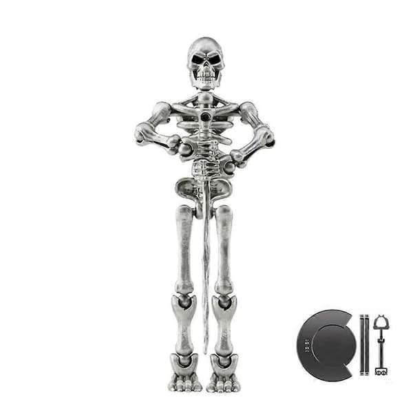 Actionfigursæt Skelet Actionfigur Skelet 3D-printet legetøj Silvery