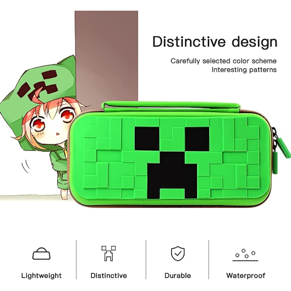 Bæreveske for Nintendo Switch Minecraft med Minecraft og Switch Minecraft spillkort, Game Garage for voksne og barn på Creator Nintendo Switch