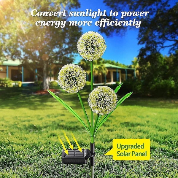Solar Dandelion Light Garden Decor - 2 työskentelytilaa polun, pihan ja nurmikon sisustukseen