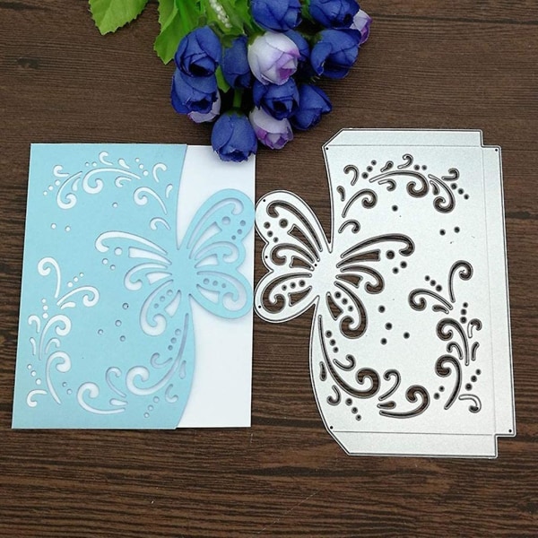 Fjärilskuvert Metallstans Utsökt Scrapbooking Prägling Schablon
