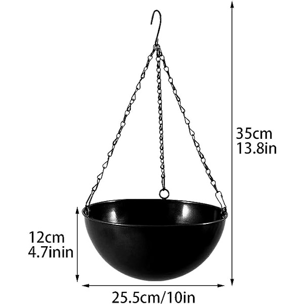 2 st järnhängande planter för inomhus- och utomhusväxter, hängande krukor med kedjehake, modern hängande växtkruka korg för suckulenter kaktus örter