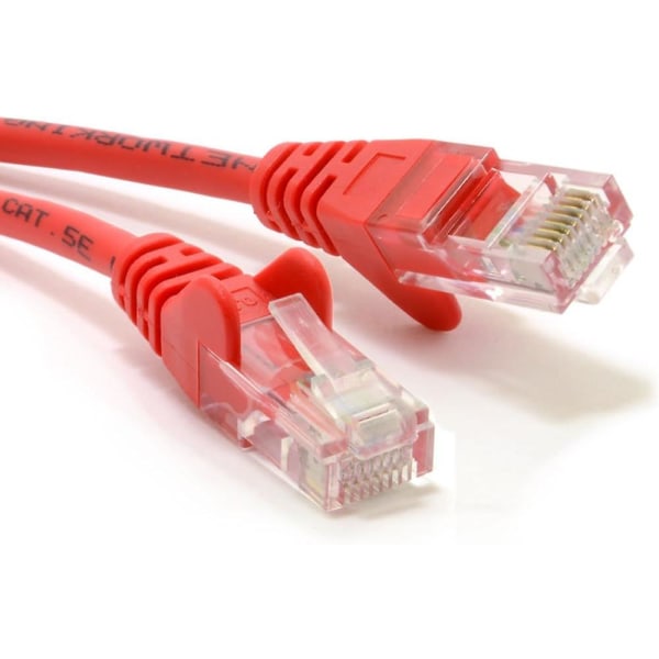 Rød nettverkskabel Ethernet RJ45 Cat5e-CCA UTP Patch 26AWG 0,5 m [0,5 meter]