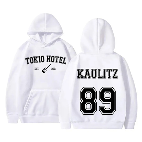 Tokio Hotel Hoodies Rockband Pullovers Bill Kaulitz Tryckad Sweatshirt Kaulitz 89 Hoodie Y2k Streetwear Tokio Hotel Sweatshirts white 2XL