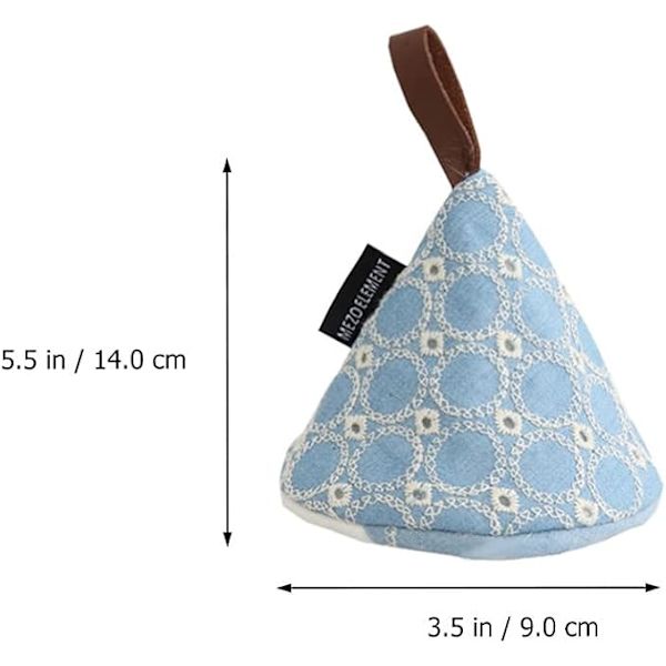 Grythandtagsöverdrag Triangle Bomullshandtagsöverdrag Värmeisolerad Grytlockgrepp Skåll- Proof Pan Greppöverdrag för Stekpanna Stekhäll Vattenkokare Blå