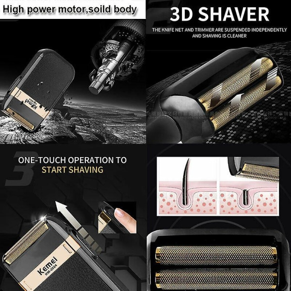KM-2024 Elektrisk Barbermaskin Trimmer Barbermaskin Razor Hårtrimmer USB Oppladbar
