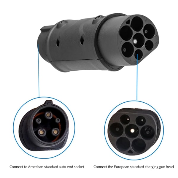 Adapter Iec 62196 2 til J1772 Type 1 Elektrisk Opladning Køretøj Oplader En Side Stik Charing S