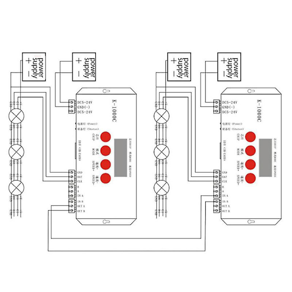 K-1000c Controller K1000c Ws2812b Ws2811 Apa102 T1000s Ws2813 Led 2048 Pixel Program Controller Dc5-24v