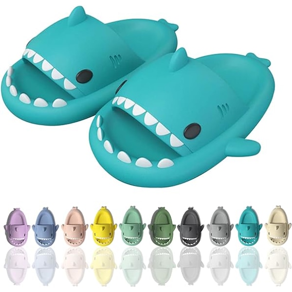 Tegneserie Haj Flip Flops, Skridsikre Tykke-Sålede Strand Flip Flops, Hurtigtørrende Sjove Pool Sandaler Mint Green 40/41