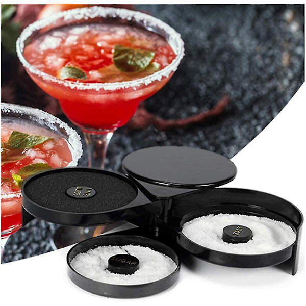 3-delt glasrand, lime salt sukker rimmer til margarita og cocktail, bartender værktøj
