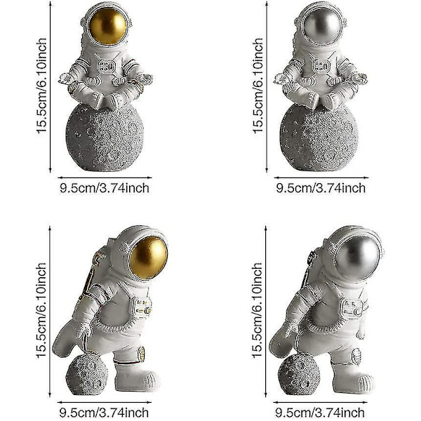 Astronaut Figurine Skulptur Rymdman Staty Skrivbordstillbehör Barn Pojkar