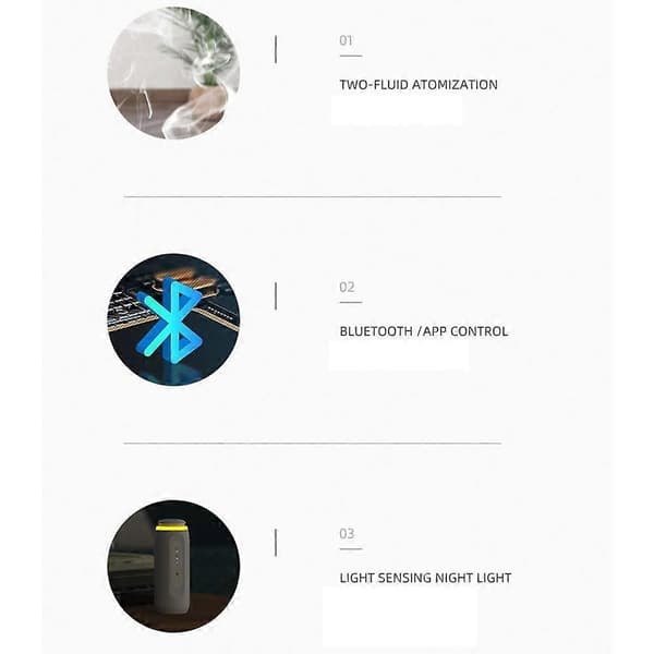 300m³ Veggplugg Aroma Diffuser med Sensor Nattlys Smart Bluetooth App Duftdiffuser EU-plugg A Black