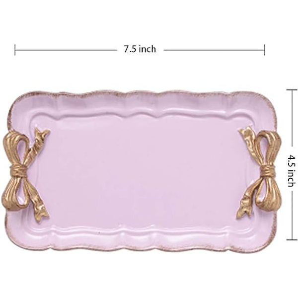 Vintage dekorativt brett håndklebrett oppbevaringsbrett tallerken fruktbrett ringer kjede armbånd øredobber brett kosmetikk smykker arrangør retro design B