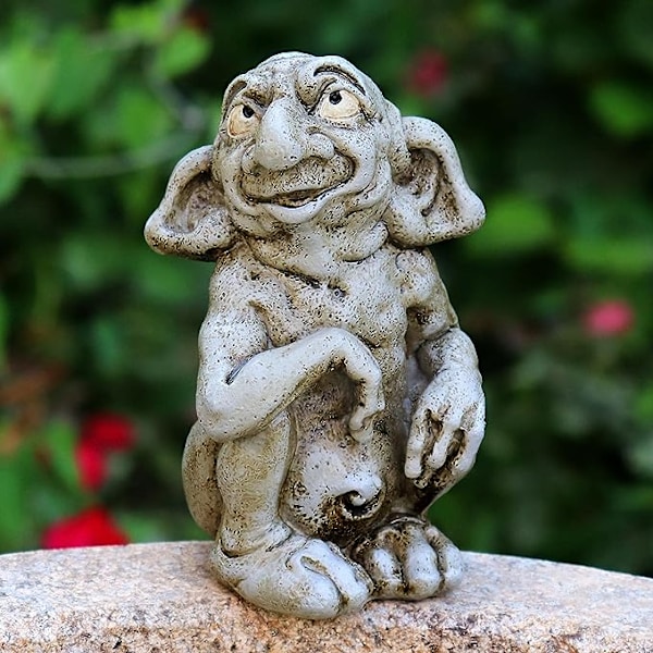 Gargoyle-skulptur, gotisk skulptur, trollharpikshåndverk, gargoyle-harpikshåndverk, hjemmedekorpynt, utendørs hagepynt