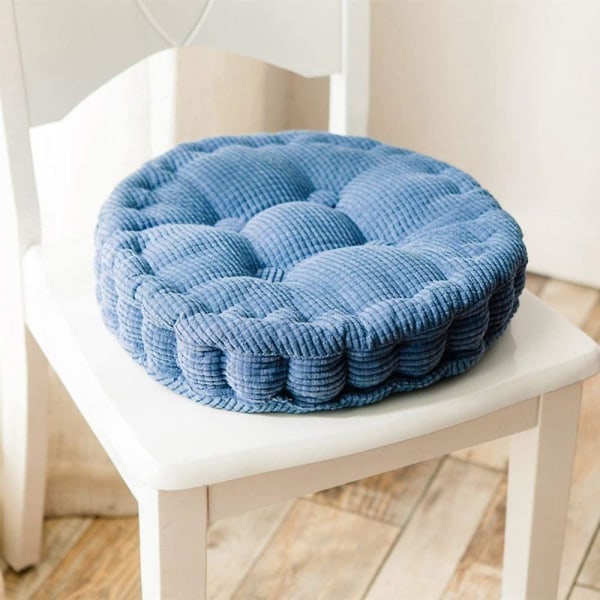 Pyöreä tyynytuolipehmuste Paksuuntunut Tatami-tyyny Sisä- ja ulkokäyttöön, sininen-40cm