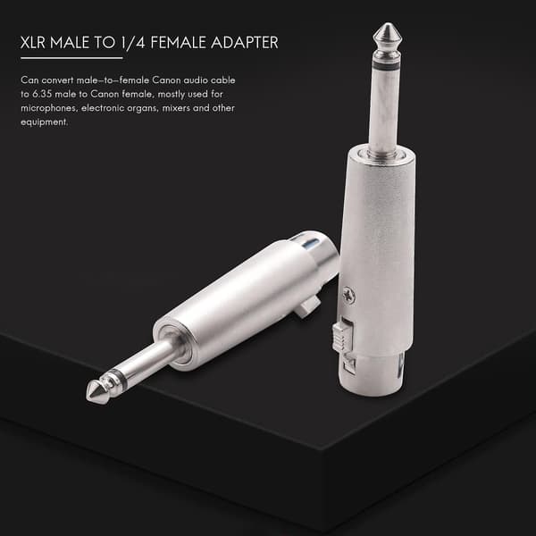 (2 stk) XLR til Fe 6.m Stik Mikrofonkabel Adapter