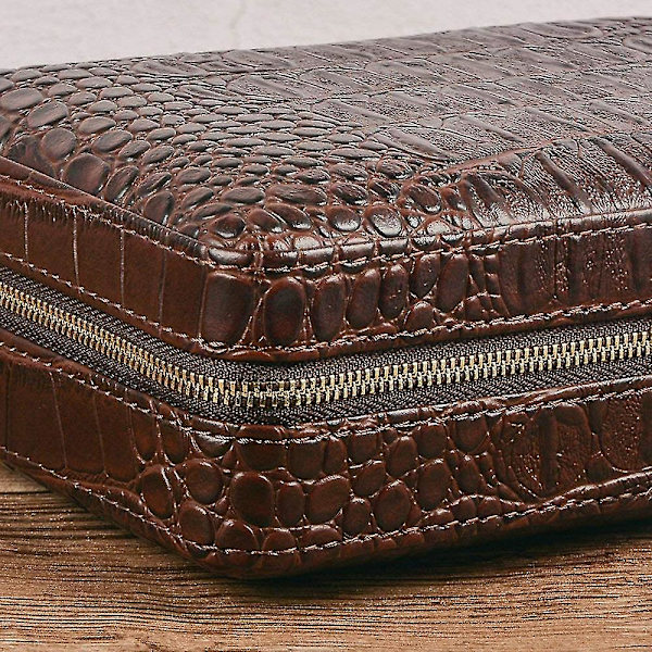 Ctmw Læder Rejse Cigar Humidor Etui, Bærbar Cedertræ Med Luftfugtighedsfugter Luftfugtighedsfugter Til 4 Cigarer
