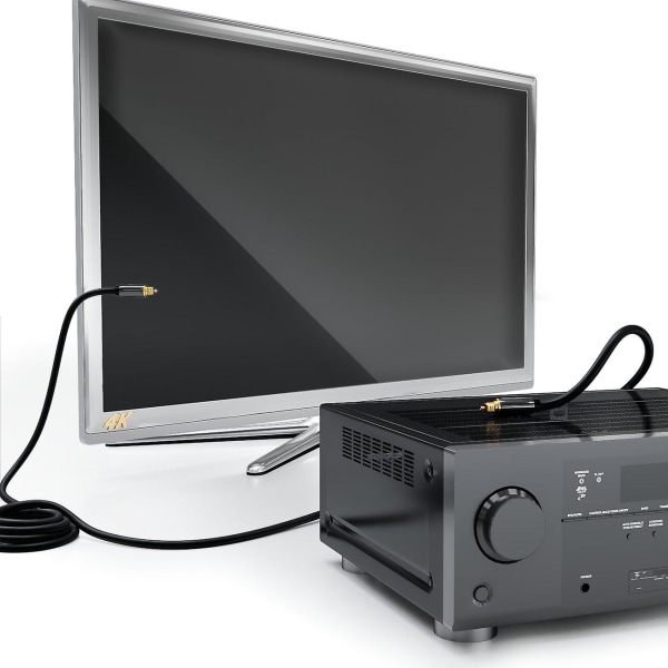 0,5 m (1,65 fot) optisk digital lydkabel S/pdif 2x Toslink-kontakter Fiberoptisk kabel metallkontakter 5 mm fleksibel - svart