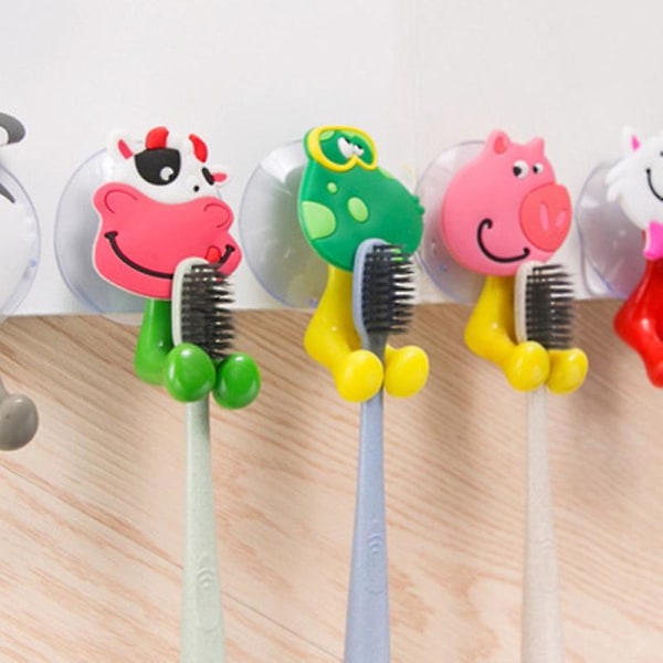 5 stykker søte dyr reise tannbørsteholder Antibakteriell tannbørsteholder Sugekoppdeksel med sugekopp for barn og voksne