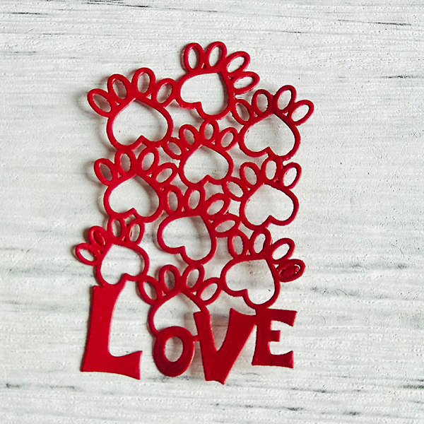 Hjärtformade hundtassmetallstansar Schablon Scrapbooking DIY Albumstämpel Papperskort