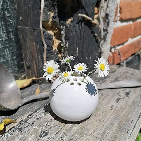 Farverig Rund Miniatyr Vase, Unik Lille Håndlavet Harpiks Vase, Sten Borddekoration