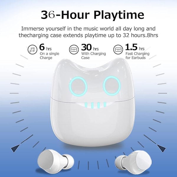 Lasten langattomat nappikuulokkeet, Bluetooth-kuulokkeet söpöllä Panda-latauskotelolla, Bluetooth