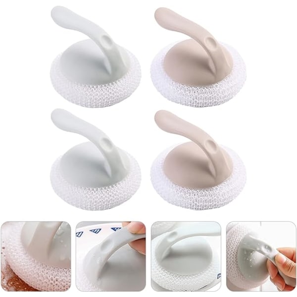 8-pack Handtagstråd Lång Borst Skrubba Färg Restaurang Disk Skrubb Borstar för Skrubbning Golv Pan Boll Verktyg Krukor Stål Verktyg Pad Hem Järn Sänka Comfortab