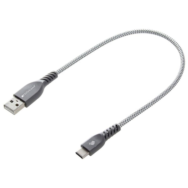 Sterk, slitesterk flettet USB-C lade- og datasynkroniseringskabel (1 fot/30 cm) Kompatibel med Samsung Tab S6 Lite, Tab A7 10,4\", T510,