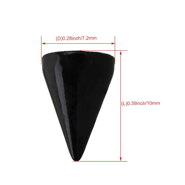 50 stk. Diy 7mm Sorte Kegle Skrue Metalnitter Læderhåndværk Nitte Spikes