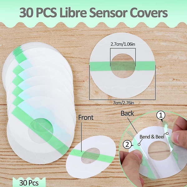 Freestyle Libre Sensor Cover, 30 st vattentäta Libre Sensor Covers, Runda Freestyle Libre Sensor Stickers Adhesive Libre Sensor Patches För Långvarig