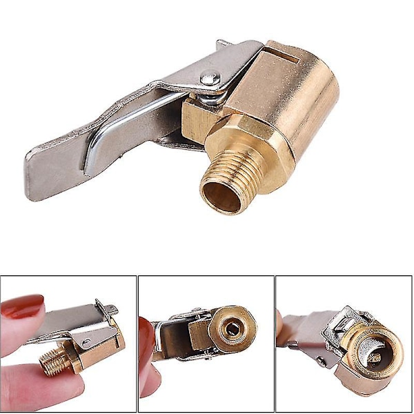 Bil Lastbil Mässing Luftpump Chuck Däckventil 8mm Pumpventil Klämma Klämma Klämma Adapter