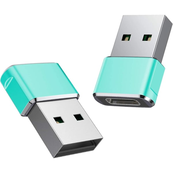 USB-C Hun til USB Han Adapter (2-pak), Type-C til USB-A Opladningskabeladapter til iPhone 11 12 Pro