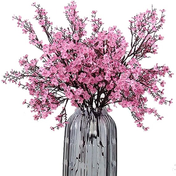 Babys Breath Stof Klud Kunstige Blomster 6 Bundt Europæiske Falske Silkeplanter Dekoration Bryllupsfest Dekoration Buketter Real Touch DIY Hjem Have(Pin