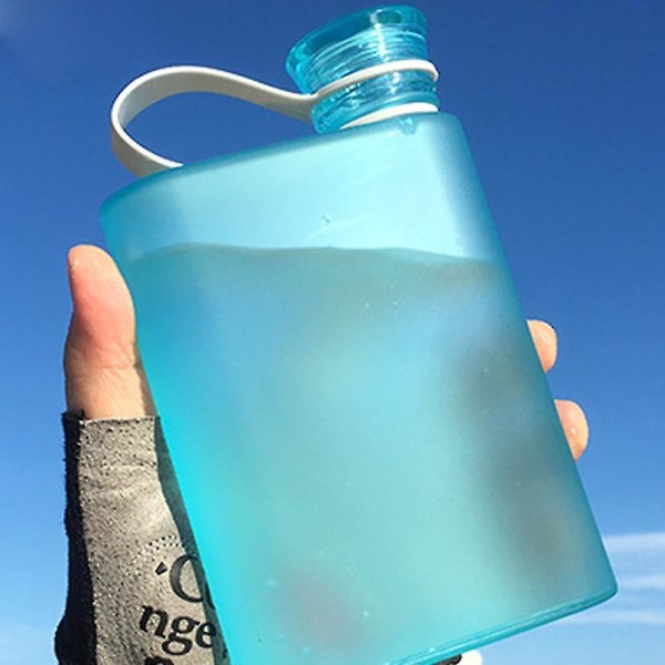 Flad vandflaske, lækagesikker Slim håndtaske Poket drikkedunk til udendørs sport Fitness Camping Vandring