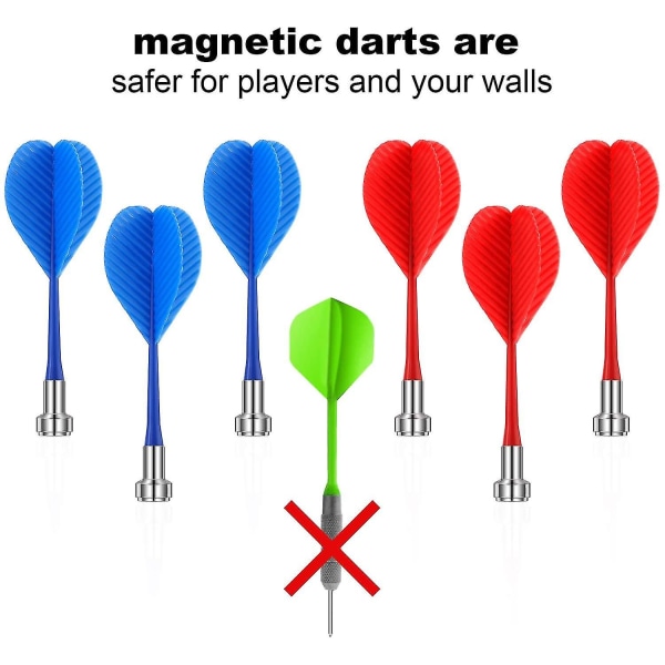 24 deler Magnetisk Dart Sikkerhet Plast Dart Erstatning Dart For Gutter Jenter Og Voksne Target Game Leker