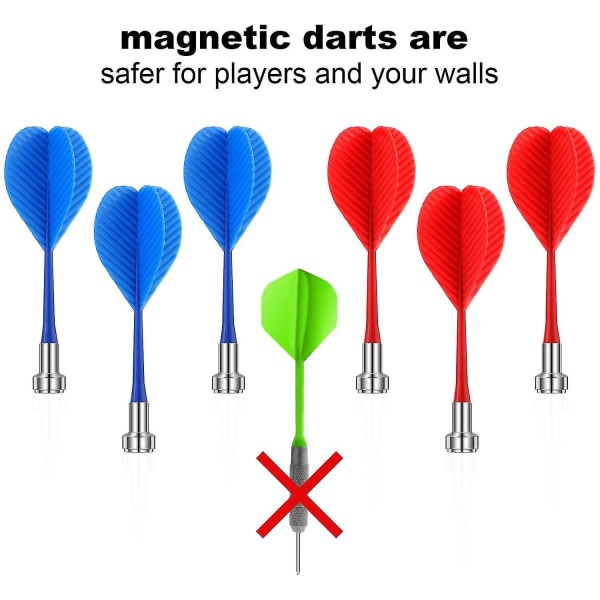 24 Pieces Magnetic Darts Safety Plastic Darts Replacement Dart For Boys Girls And Adults Target Game Toys