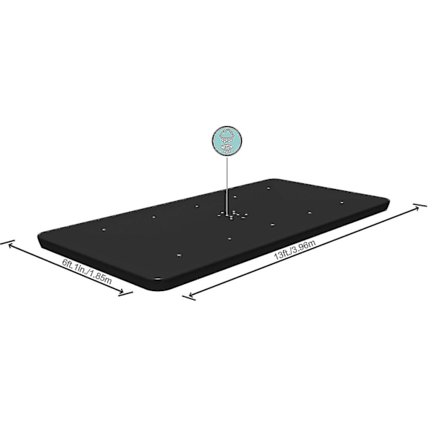 Flowclear Svømmebassengtrekk for 13,3 fot - 13,6 fot Power Steel Rektangulære Bassenger, Svart