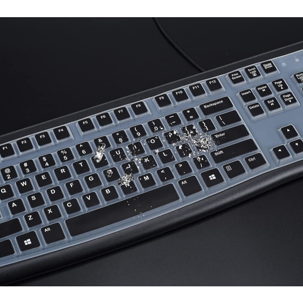 Tangentbordsskydd för Logitech K120 & Mk120 Trådbundet tangentbord, Ultra tunt Logitech Mk120 & K120 tangentbordsskydd - Svart