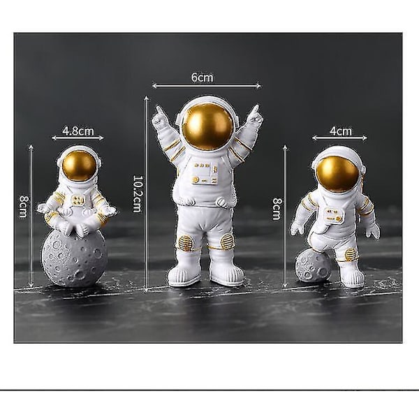 4 kpl Astronaut-hahmoja, Ulkoavaruuskakku Koristeet Miniatyyri Astronaut Lelut (tähti)