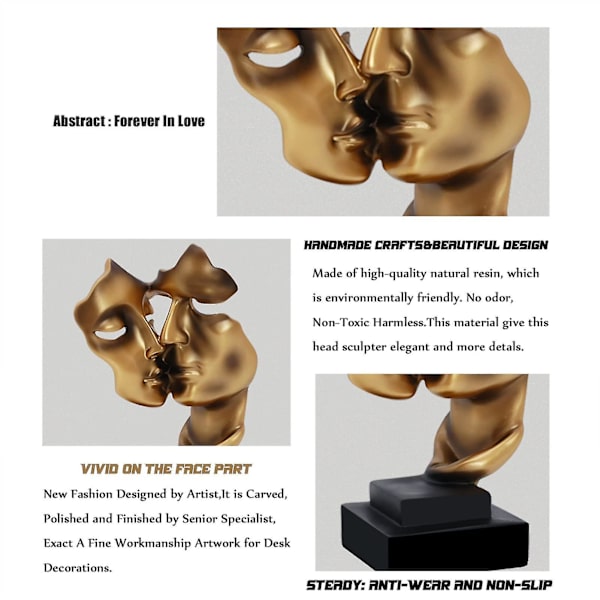 Skulptur Dekorasjon Stillhet Er En Gylden Abstrakt Kunst Statue Dekorasjon Stue Kontor Bar Cafe Inngang Statuer Og Skulptur