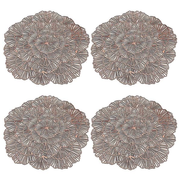 4 stk. Elegante Bordmåtter Blomst Bordmåtter